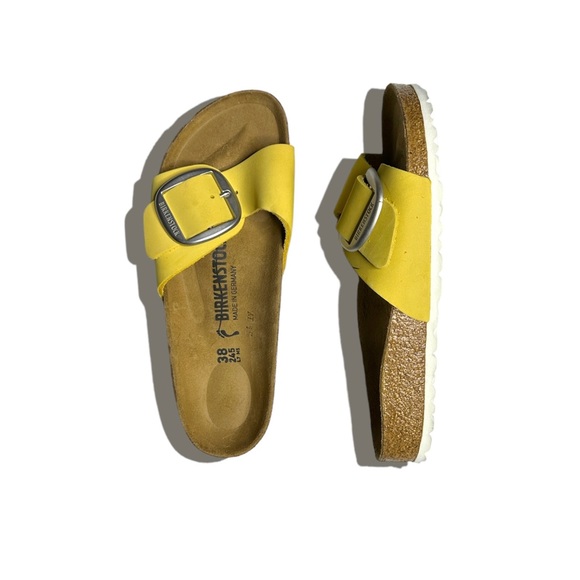 Anthropologie x Birkenstock Madrid Big Buckle Nubuck Leather Sandals Popcorn - Picture 8 of 12